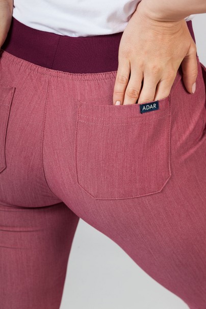 Women’s Adar Uniforms Leg Yoga scrub trousers heather wine-5