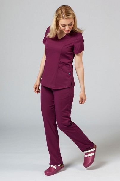 Women’s Adar Uniforms Modern scrub top wine-1