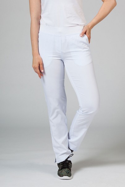 Adar Uniforms Yoga scrubs set (with Modern top – elastic) white-7