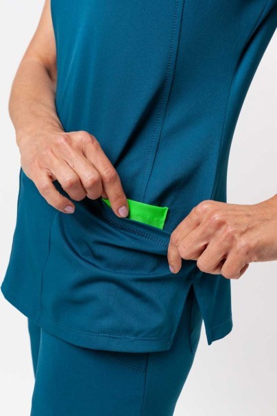 Women's Healing Hands Monica V-neck scrub top caribbean blue-5