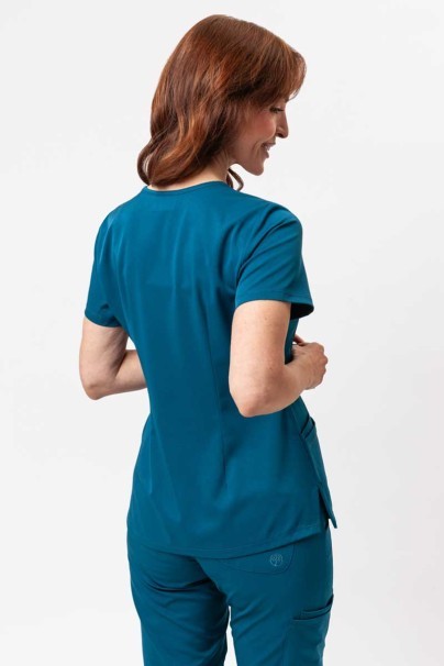 Women's Healing Hands Monica V-neck scrub top caribbean blue-2