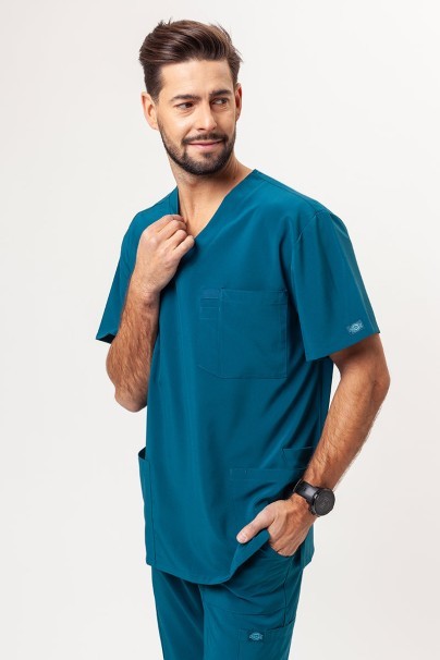 Men's Dickies EDS Essentials (V-neck top, Natural Rise trousers) scrubs set caribbean blue-2