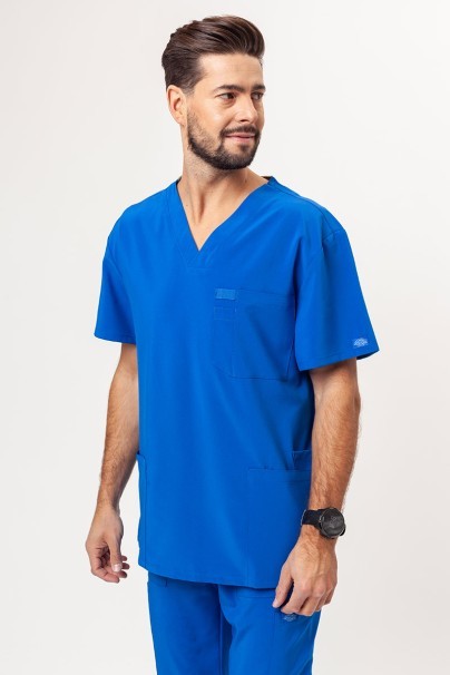 Men's Dickies EDS Essentials (V-neck top, Natural Rise trousers) scrubs set royal blue-2