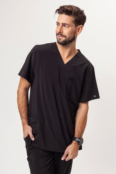 Men's Dickies EDS Essentials (V-neck top, Natural Rise trousers) scrubs set black-2
