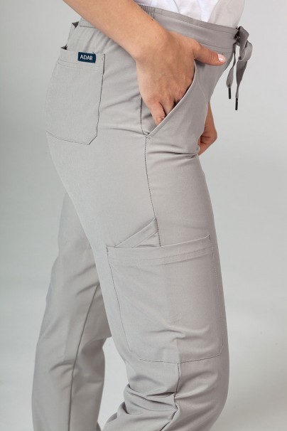 Women’s Adar Uniforms Skinny Leg Cargo scrub trousers silver gray-5