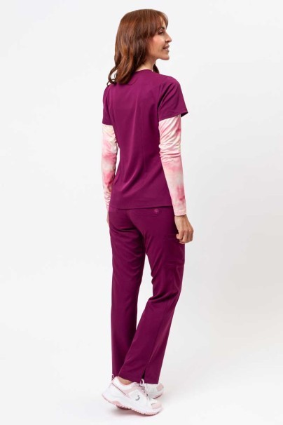 Women's Healing Hands Monica V-neck scrub top wine-6