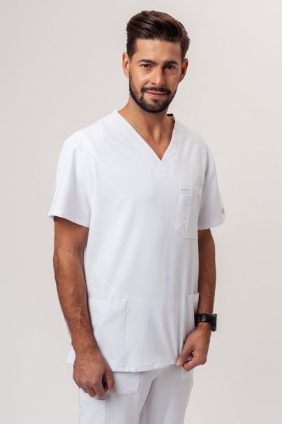 Men's Dickies EDS Essentials (V-neck top, Natural Rise trousers) scrubs set white-2