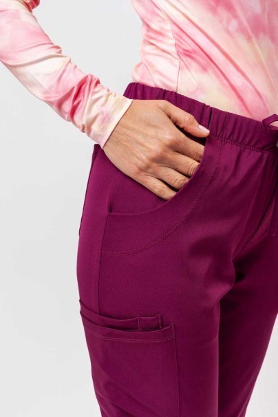 Women's Healing Hands Rebecca Flare scrub trousers wine-3