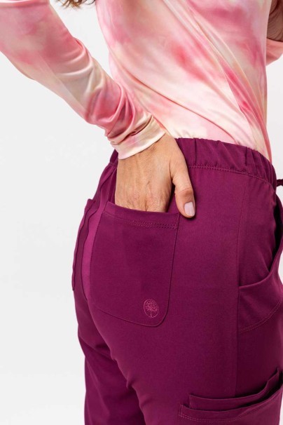 Women's Healing Hands Rebecca Flare scrub trousers wine-4