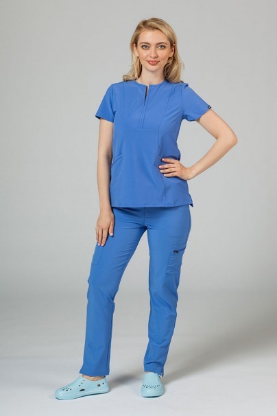 Women’s Adar Uniforms Notched scrub top ceil blue-2