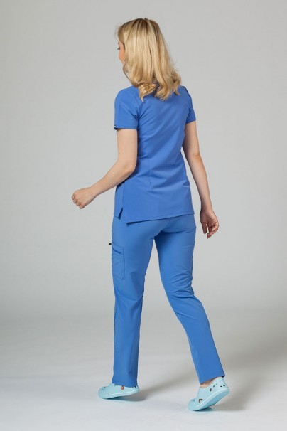 Women’s Adar Uniforms Notched scrub top ceil blue-3