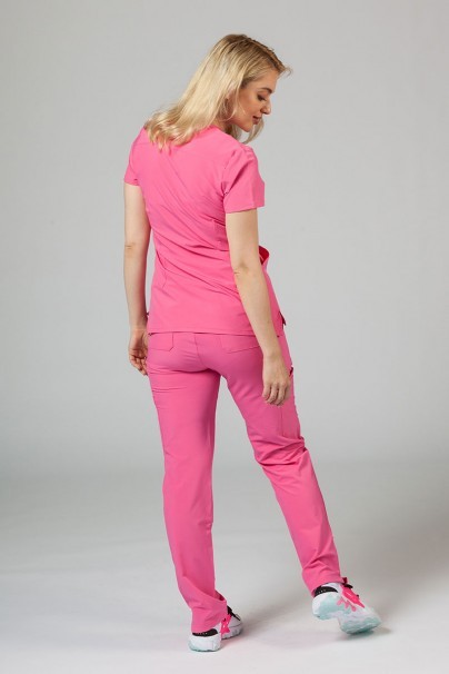 Women’s Adar Uniforms Notched scrub top azalea pink-2