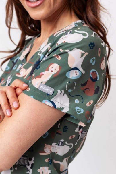 Women’s Maevn Prints scrub top Cuddly Checkup-4