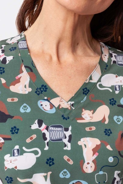 Women’s Maevn Prints scrub top Cuddly Checkup-3