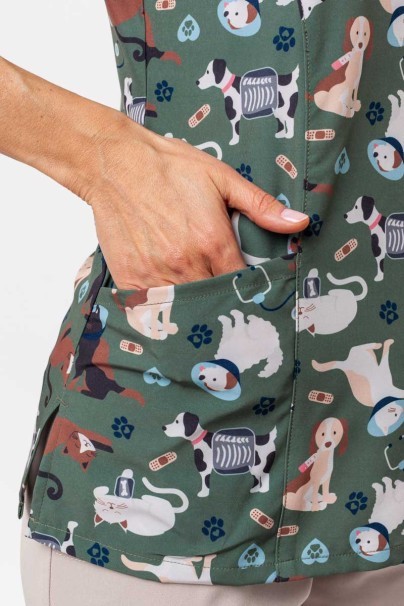 Women’s Maevn Prints scrub top Cuddly Checkup-5