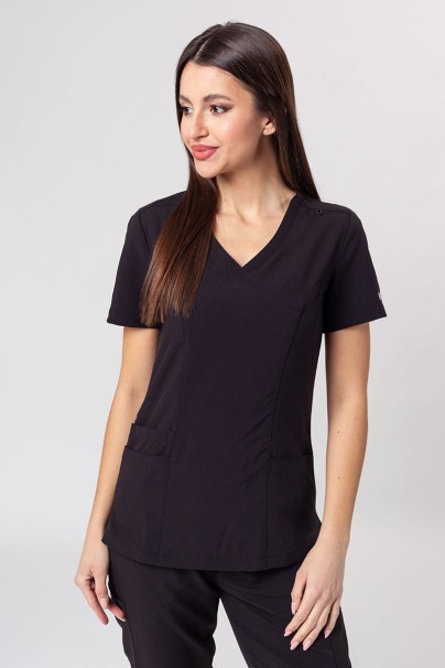 Women's Maevn Momentum scrubs set (Asymetric top, Jogger trousers) black-2