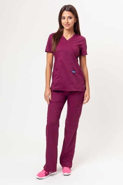 Women’s Cherokee Revolution Mock scrub top wine-5