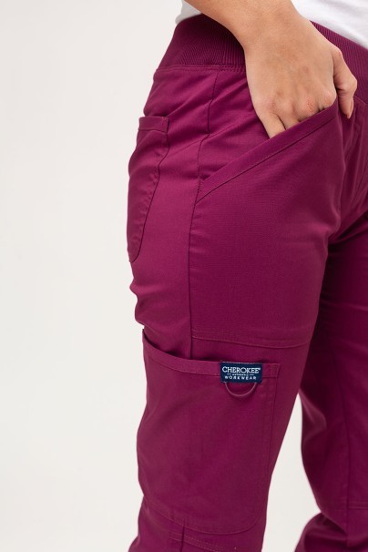 Women’s Cherokee Revolution Straight Leg scrub trousers wine-3