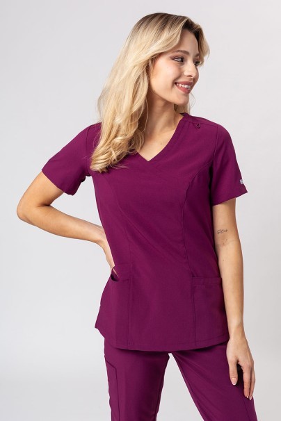 Women's Maevn Momentum scrubs set (Asymetric top, Jogger trousers) wine-2