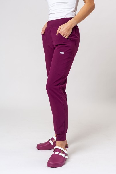 Women's Maevn Momentum scrubs set (Asymetric top, Jogger trousers) wine-7