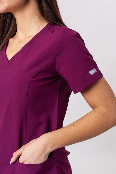 Women’s Maevn Momentum Double V-Neck scrub top wine-3