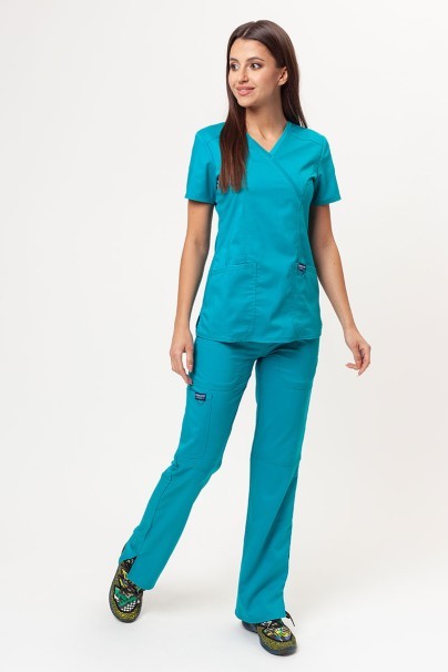 Women’s Cherokee Revolution Mock scrub top teal blue-5