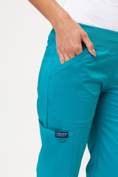 Women’s Cherokee Revolution Straight Leg scrub trousers teal blue-3