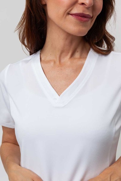 Women's Healing Hands Monica V-neck scrub top white-4