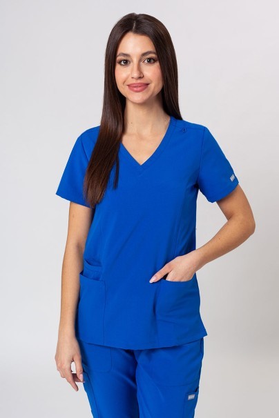 Women's Maevn Momentum scrubs set (Double V-neck top, 6-pocket trousers) royal blue-2