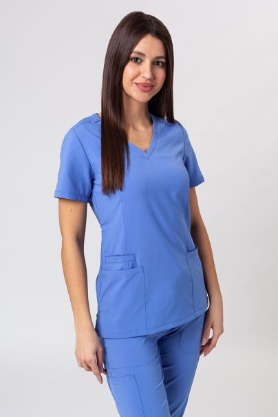 Women's Maevn Momentum scrubs set (Double V-neck top, 6-pocket trousers) ceil blue-2