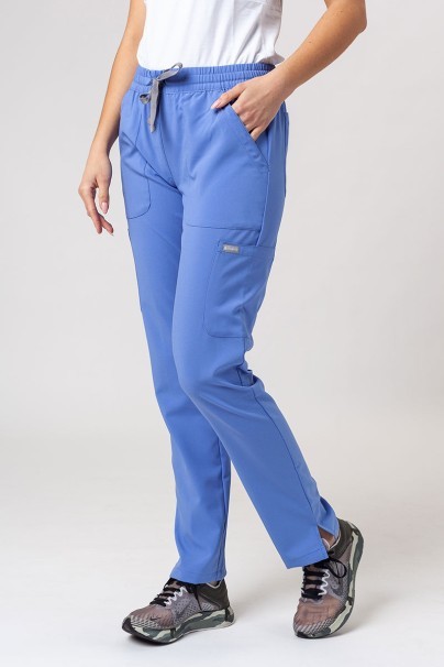 Women's Maevn Momentum scrubs set (Double V-neck top, 6-pocket trousers) ceil blue-8