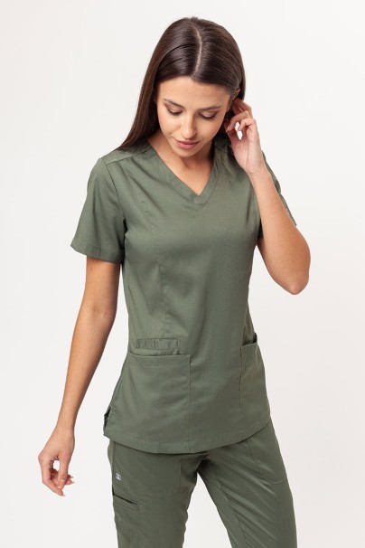 Women's Maevn Matrix scrubs set (Double V-neck top, Yogga trousers) olive-2