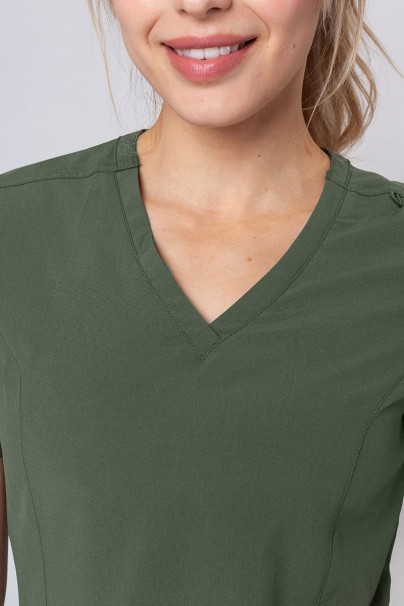 Women’s Maevn Momentum Double V-Neck scrub top olive-2