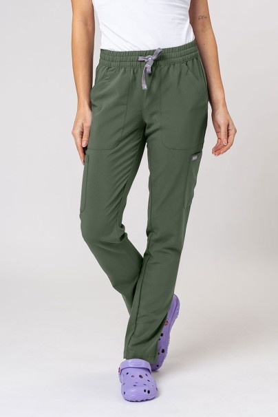 Women's Maevn Momentum scrubs set (Double V-neck top, 6-pocket trousers) olive-8