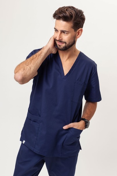 Men’s Sunrise Uniforms Basic Classic FRESH scrubs set (Standard top, Regular trousers) navy-2