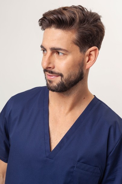 Men's Sunrise Uniforms Basic Standard FRESH scrub top navy-2