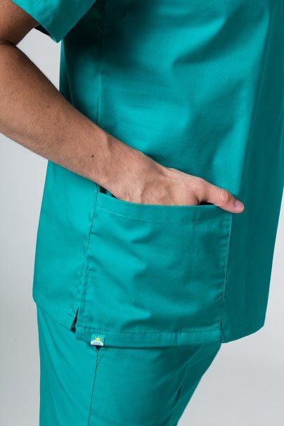 Men’s Sunrise Uniforms Basic Classic scrubs set (Standard top, Regular trousers) hunter green-5
