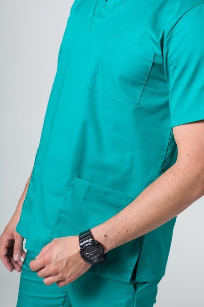 Men’s Sunrise Uniforms Basic Classic scrubs set (Standard top, Regular trousers) hunter green-4