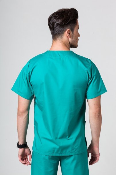Men’s Sunrise Uniforms Basic Classic scrubs set (Standard top, Regular trousers) hunter green-3