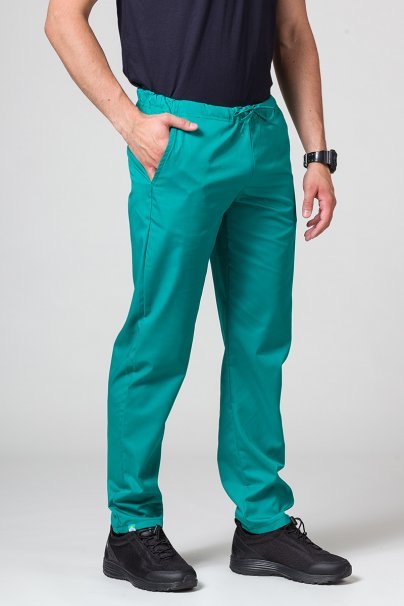 Men’s Sunrise Uniforms Basic Classic scrubs set (Standard top, Regular trousers) hunter green-7