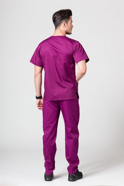 Men’s Sunrise Uniforms Basic Classic scrubs set (Standard top, Regular trousers) wine-2