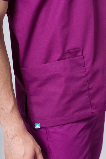 Men’s Sunrise Uniforms Basic Classic scrubs set (Standard top, Regular trousers) wine-7