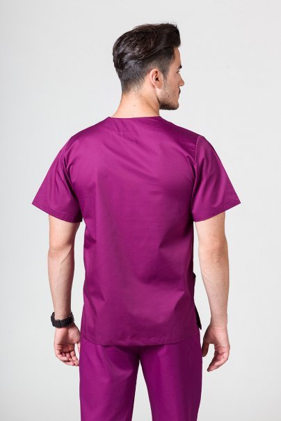 Men’s Sunrise Uniforms Basic Classic scrubs set (Standard top, Regular trousers) wine-3