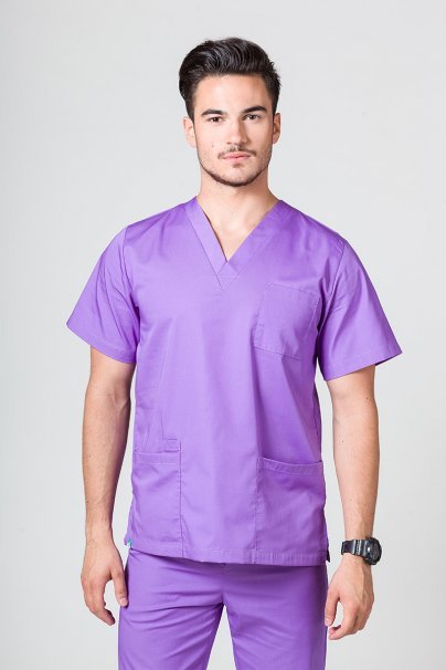 Men’s Sunrise Uniforms Basic Classic scrubs set (Standard top, Regular trousers) violet-2
