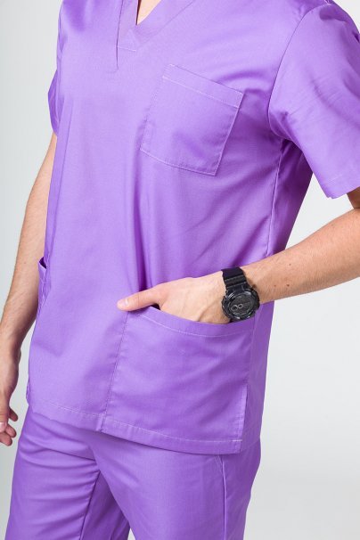 Men’s Sunrise Uniforms Basic Classic scrubs set (Standard top, Regular trousers) violet-4