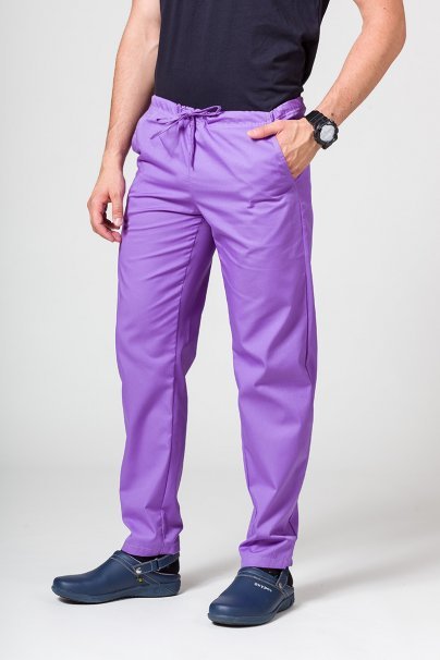Men’s Sunrise Uniforms Basic Classic scrubs set (Standard top, Regular trousers) violet-6