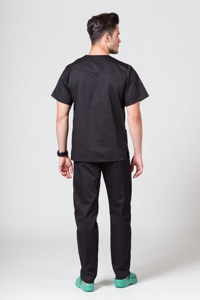 Men’s Sunrise Uniforms Basic Classic scrubs set (Standard top, Regular trousers) black-2