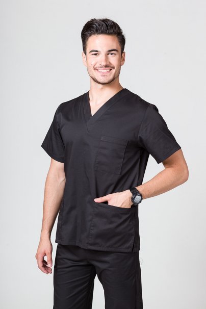 Men’s Sunrise Uniforms Basic Classic scrubs set (Standard top, Regular trousers) black-2