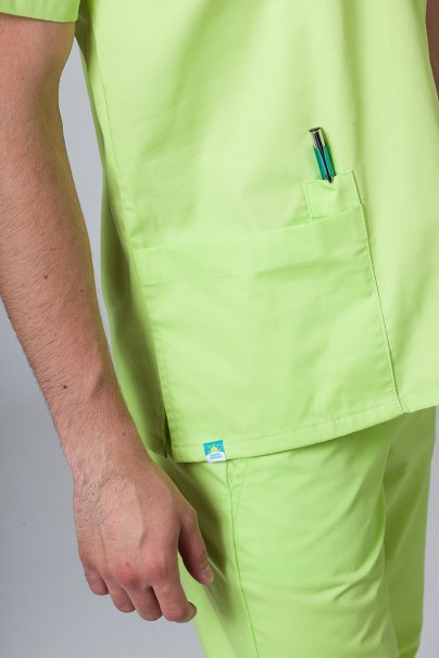 Men’s Sunrise Uniforms Basic Classic scrubs set (Standard top, Regular trousers) lime-5