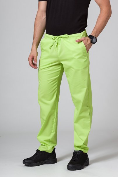 Men’s Sunrise Uniforms Basic Classic scrubs set (Standard top, Regular trousers) lime-6